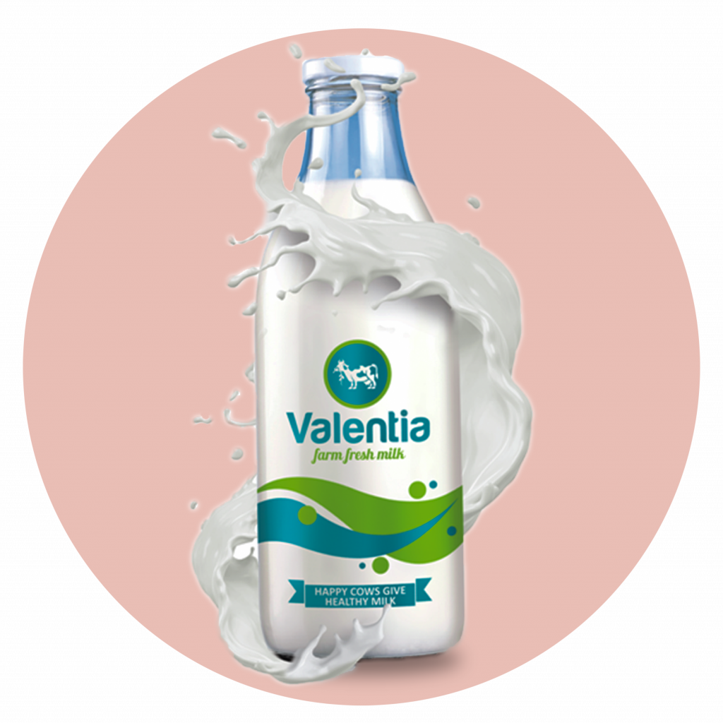 Cow Milk in Glass Bottle