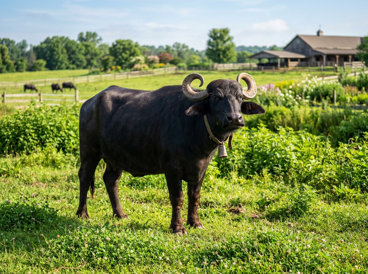 Pure Murrah Buffalo at MorningIndia Farm